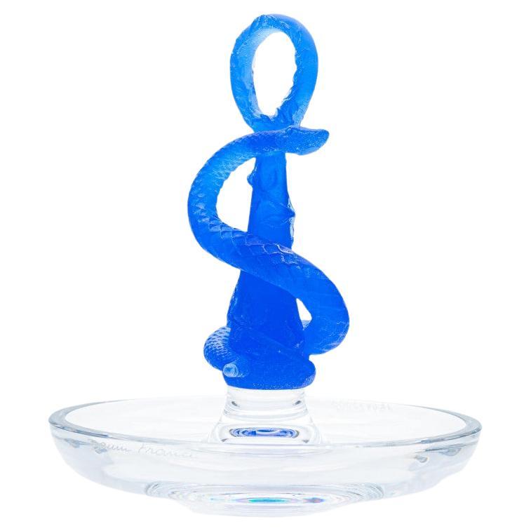 Daum Tafelaufsatz The Caduceus, limitierte Auflage, Himmelblau, Frankreich