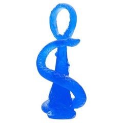 Centro de mesa Daum El Caduceo, Edición limitada, Azul cielo, Francia