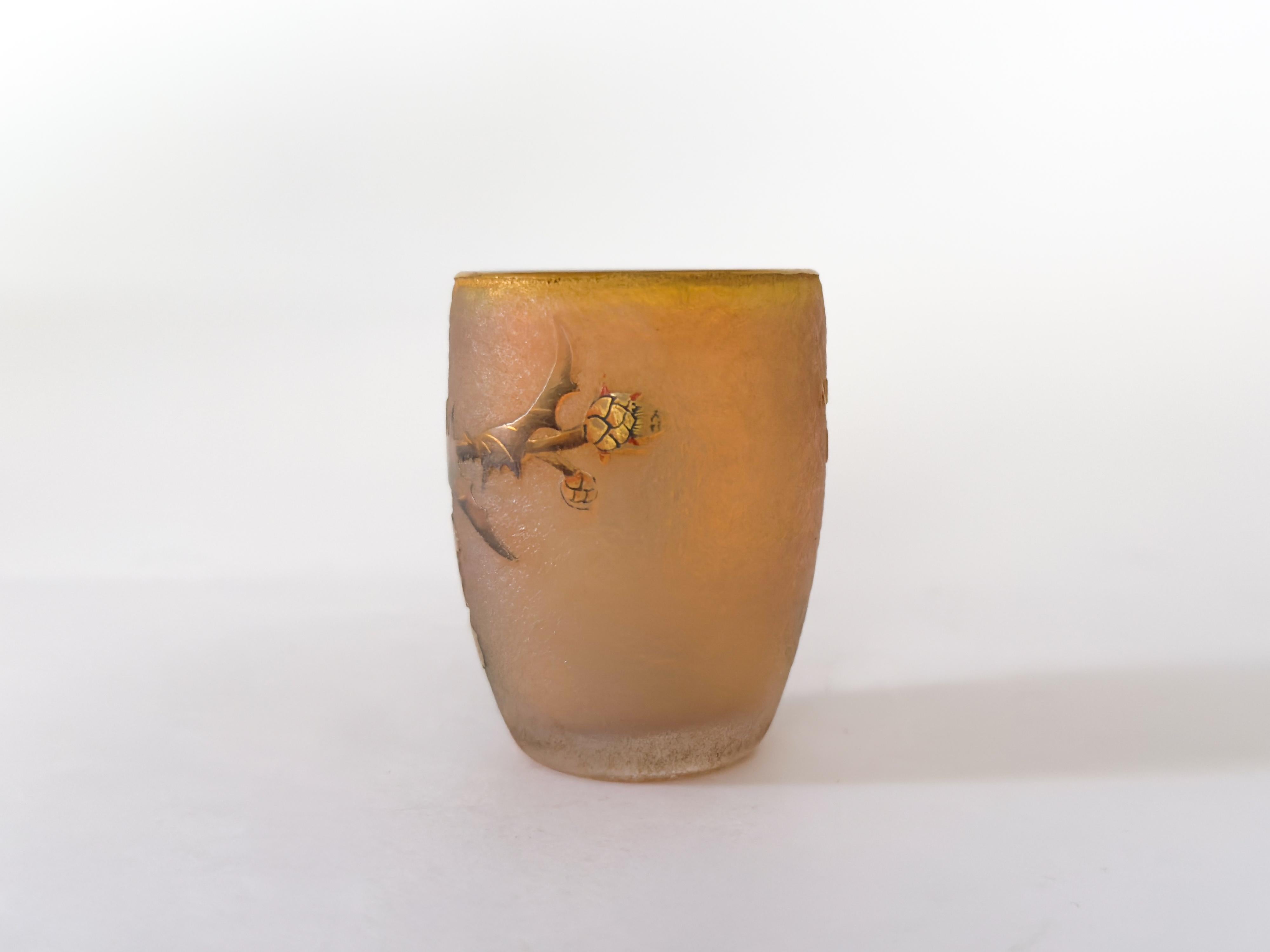 Vetro Calice Daum, Vaso di vetro, Croce di Lorrain, 1906 in vendita