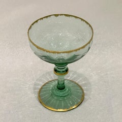 Daum champagne glass, Art Nouveau period, Nancy manufacture, circa 1900