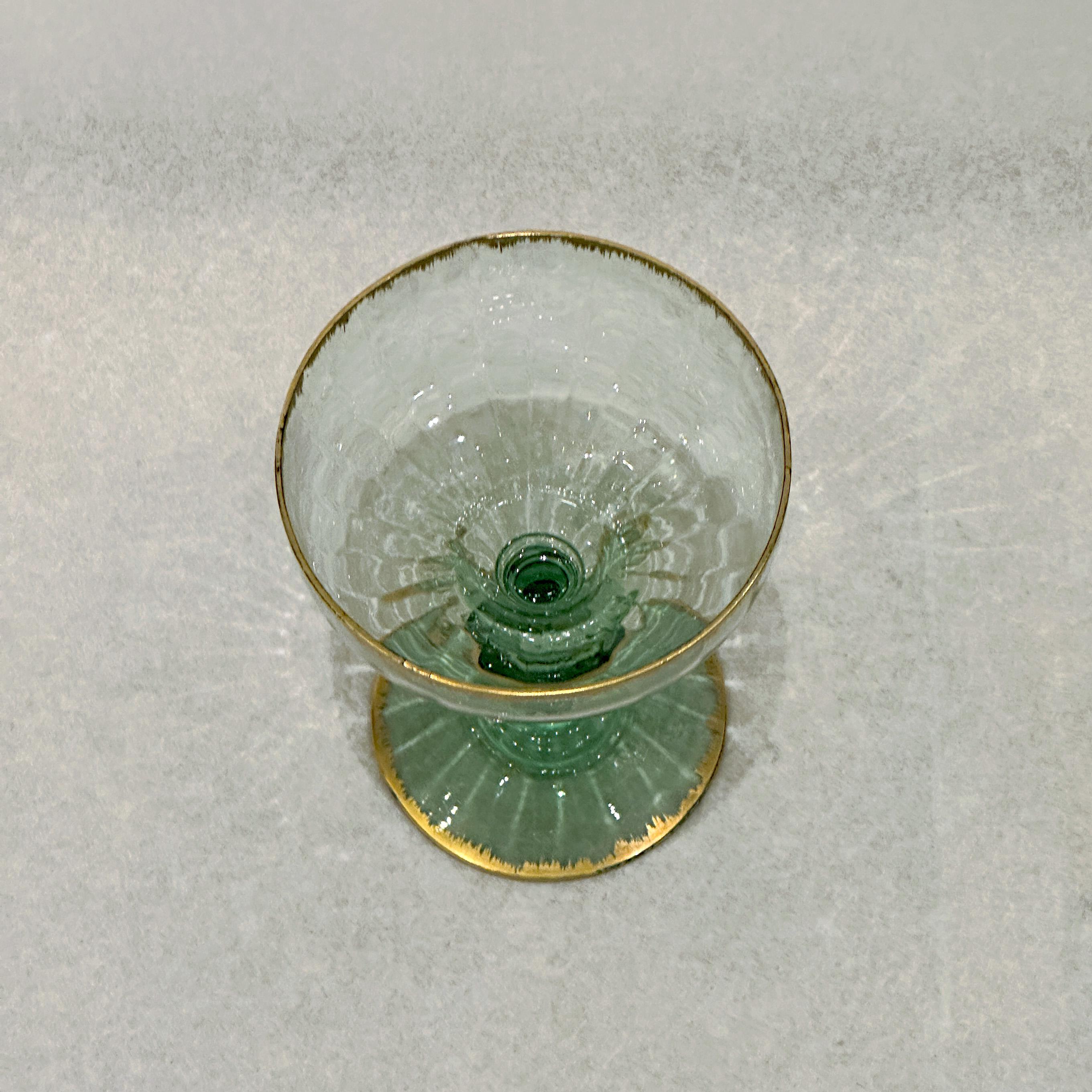 French Daum champagne glass, Art Nouveau period, Nancy manufacture, circa 1900 For Sale