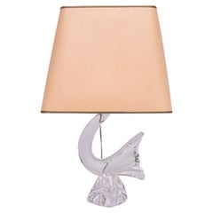 Daum Chrystal Glass Bird Table Lamp 1960s France