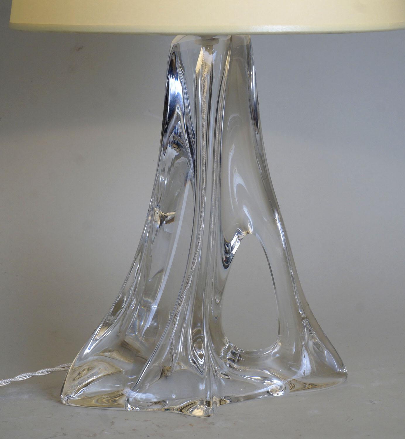 French Daum Cristal Table Lamp For Sale