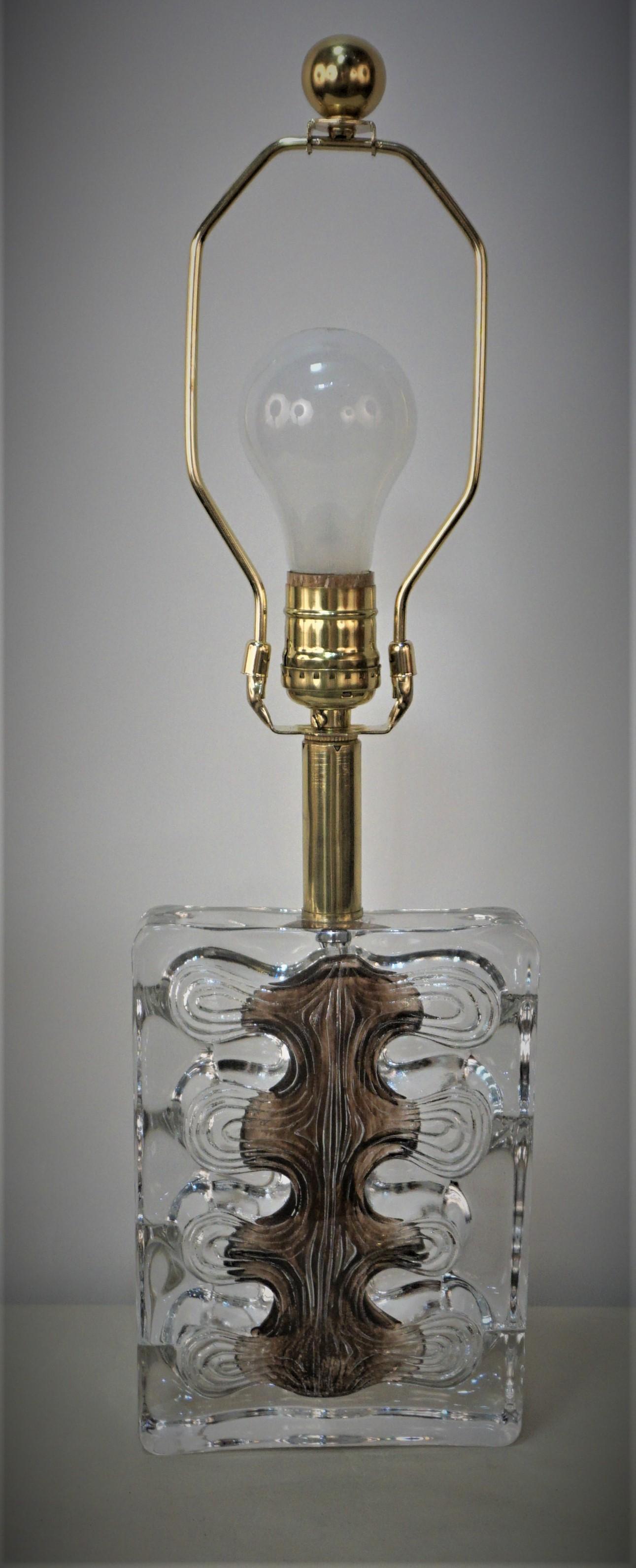 Modern Daum Crystal 1970's Table Lamp