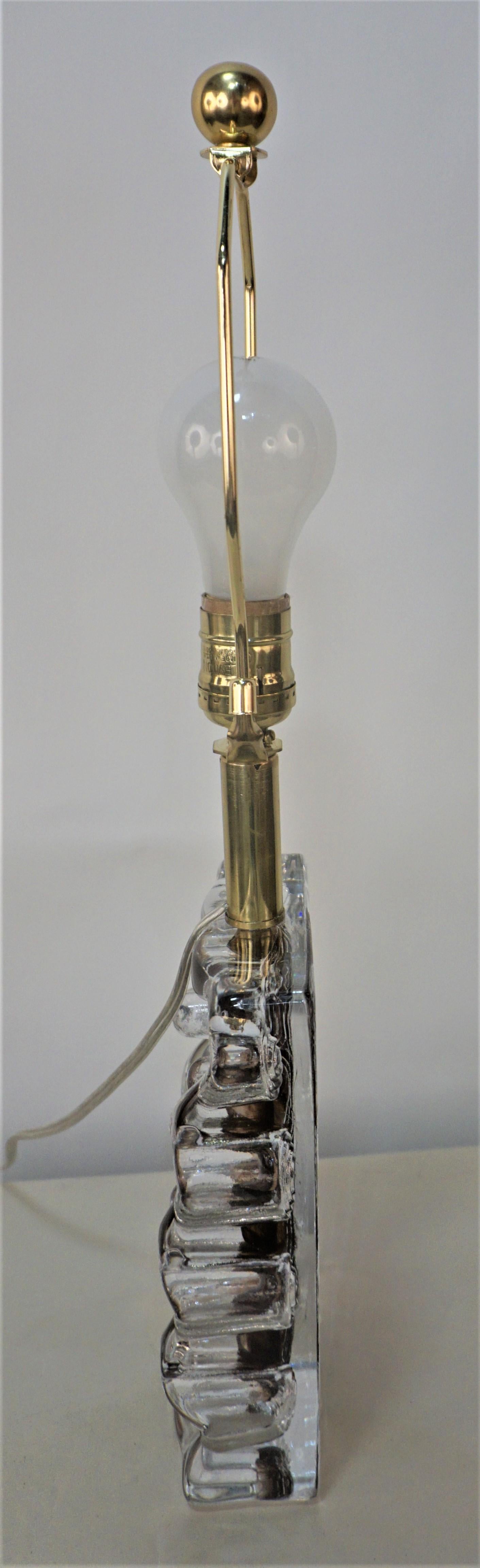 Daum Crystal 1970's Table Lamp In Good Condition In Fairfax, VA