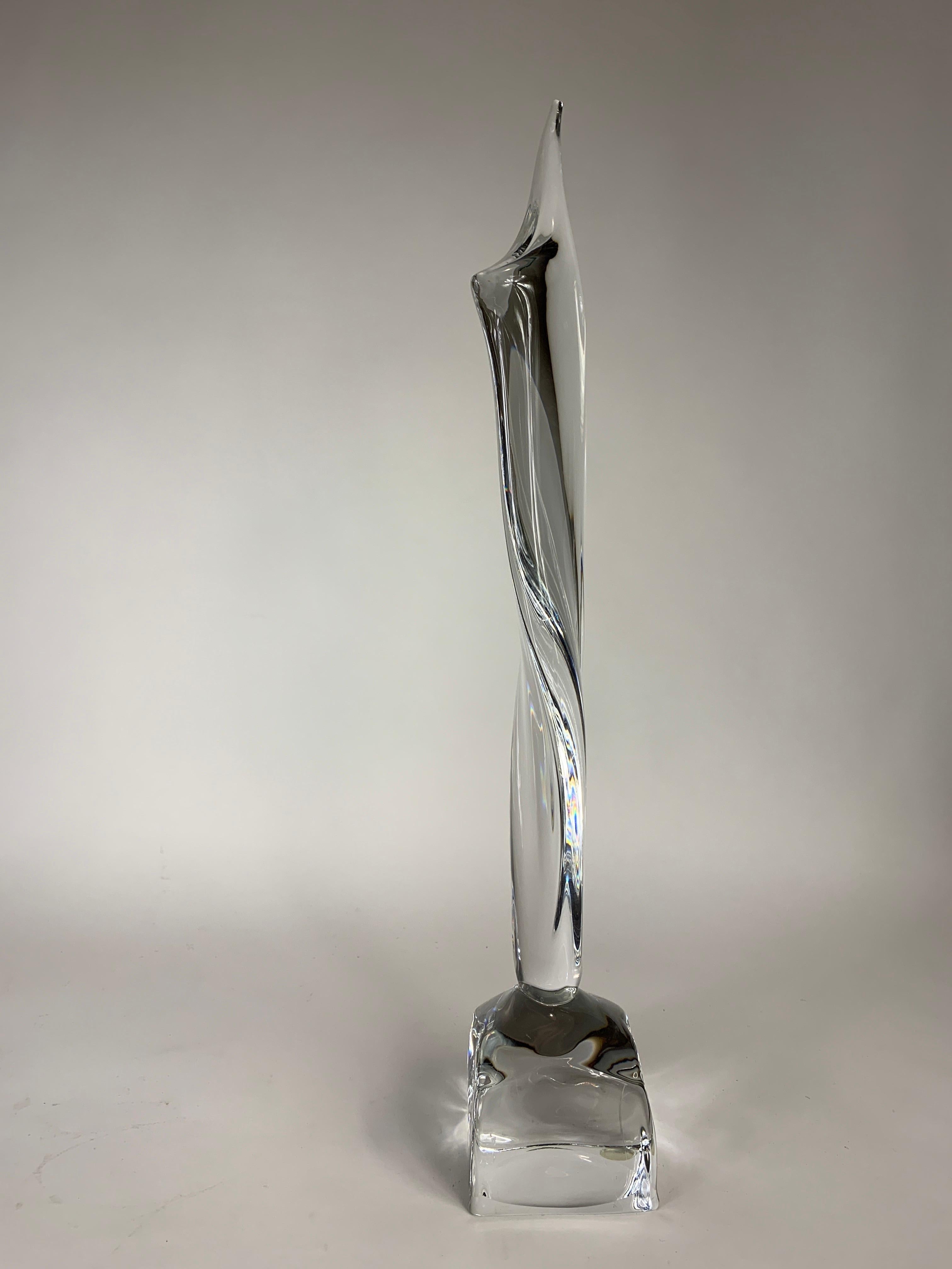 French Daum Crystal Abstract sculpture