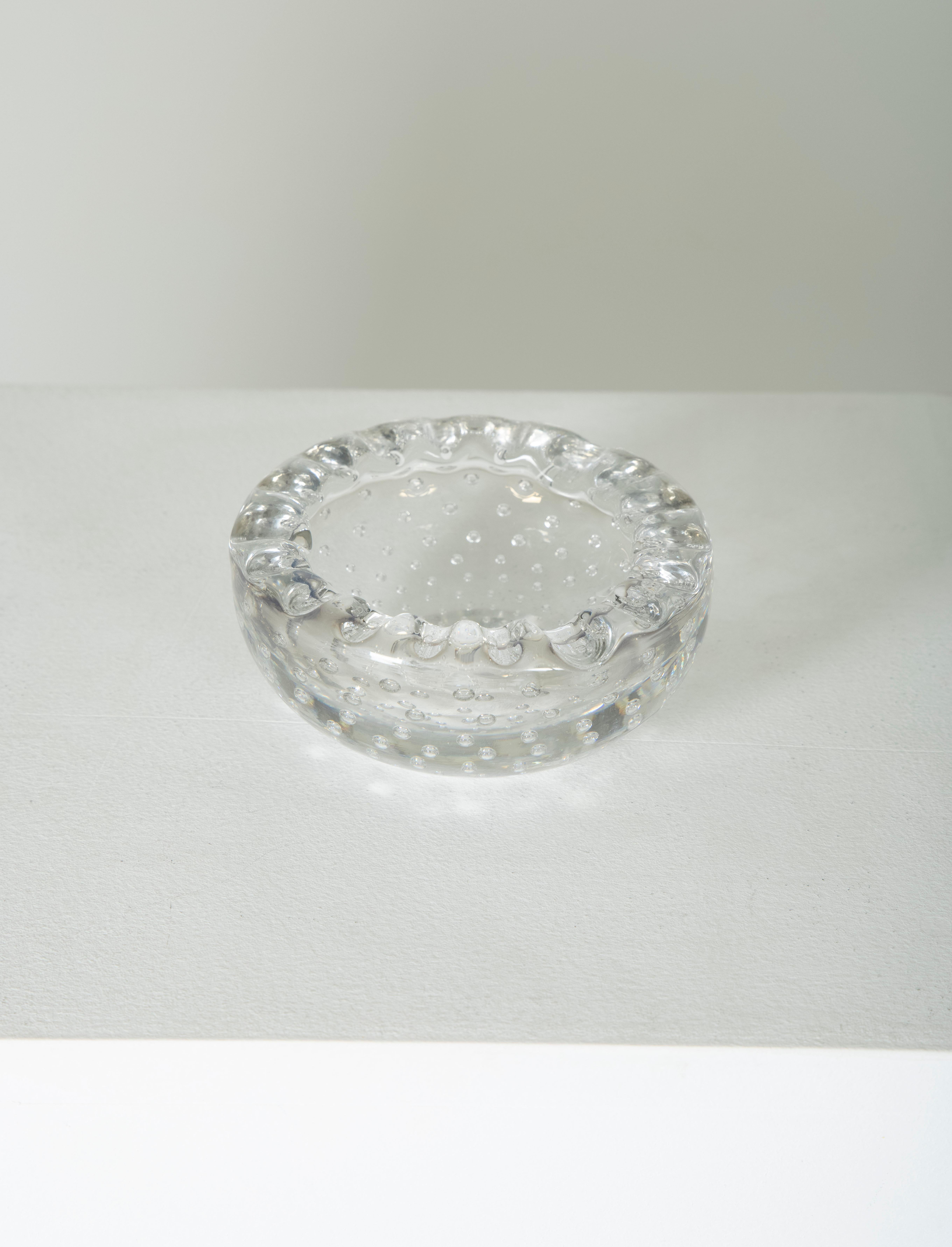 Bubble crystal ashtray, Daum. Excellent condition, no shine.