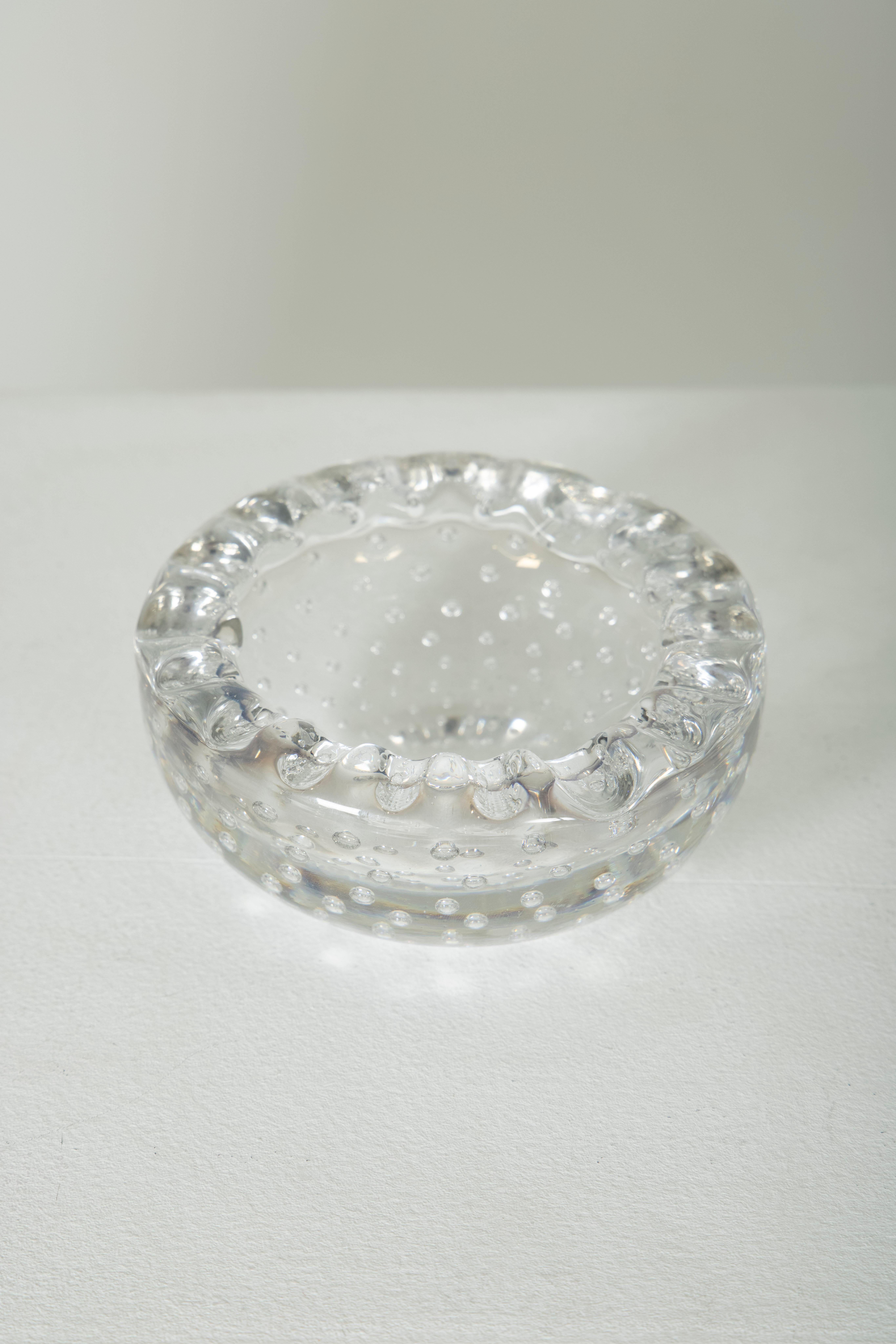French Daum Crystal Bubble Ashtray, France