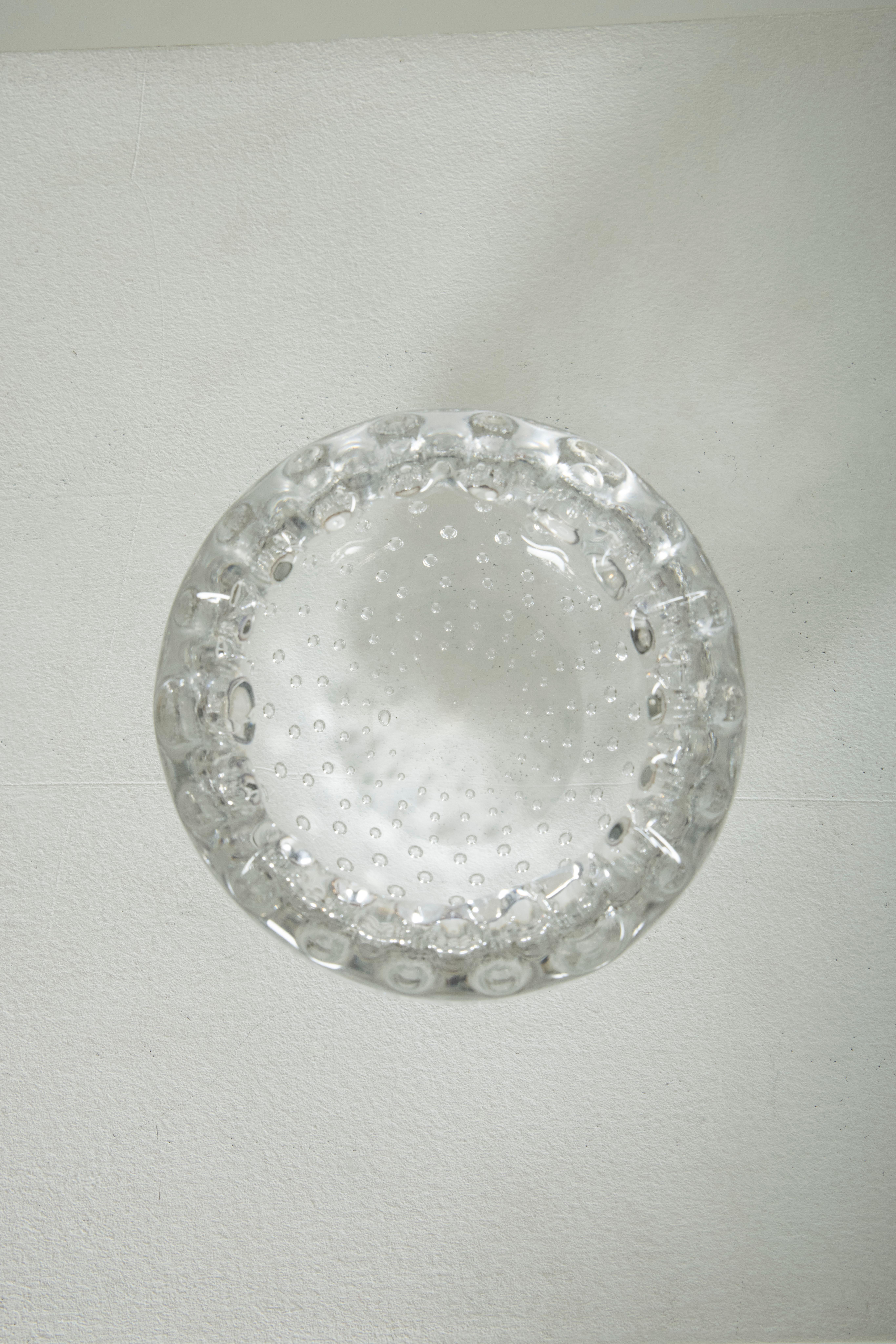 Daum Crystal Bubble Ashtray, France In Good Condition In PARIS, FR