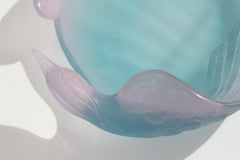 Daum Crystal, France, Contemporary "Birds Of Paradise" Bowl