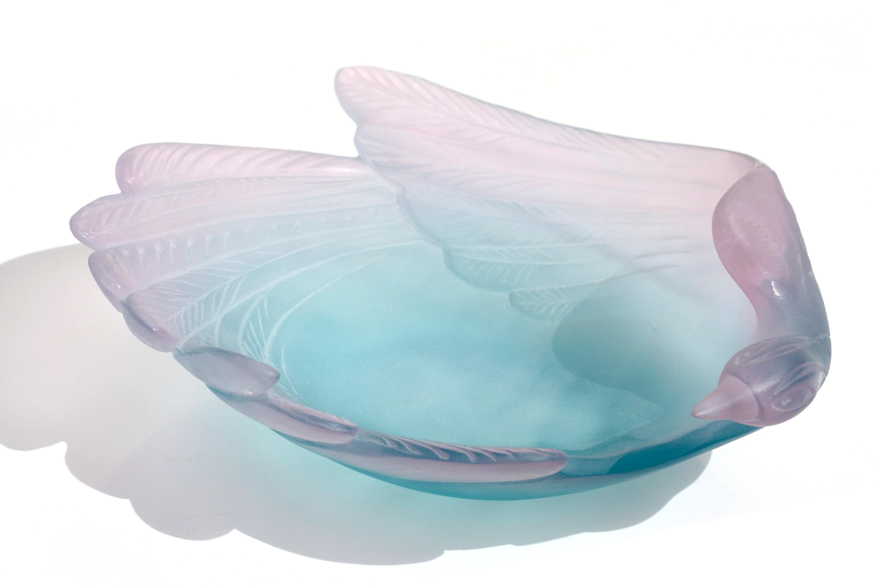 Bol contemporain « Birds Of Paradise » en cristal de Daum, France Bon état - En vente à West Palm Beach, FL