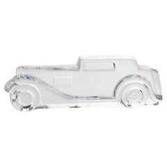 Daum Crystal Marly Car Relief Paperweight or Decorative Sculpture