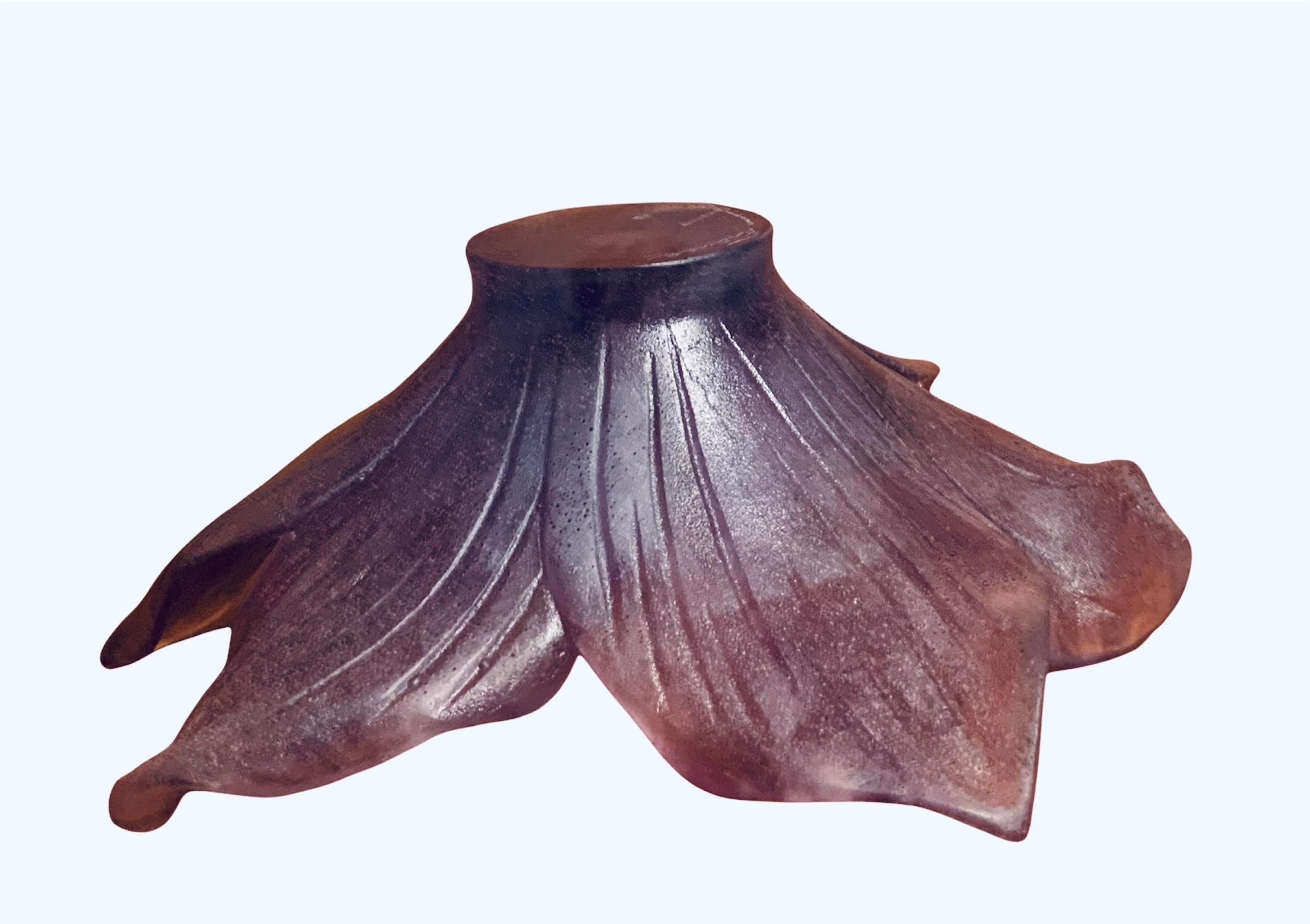 Art Nouveau Daum Crystal Pate de Verre Amaryllis Flower Bowl