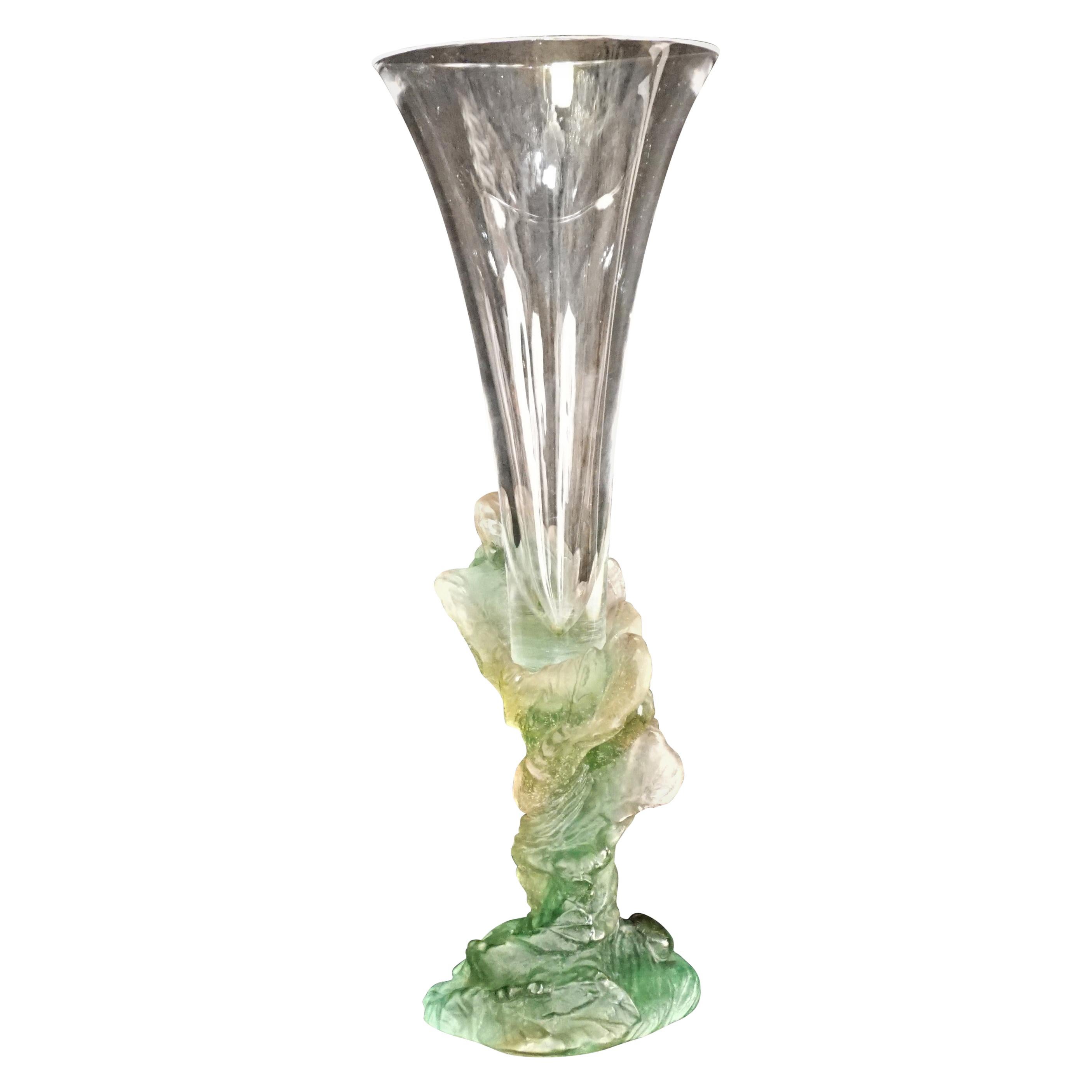 Daum Crystal Pate de Verre Vase