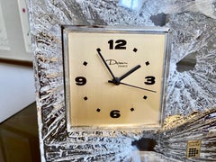 Daum Crystal Table Clock from the 1950s, France