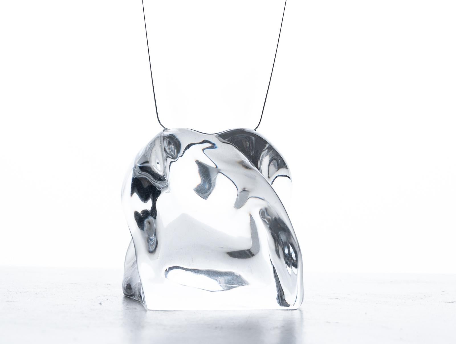 Français Lampe de table en cristal Daum en forme de hibou en vente