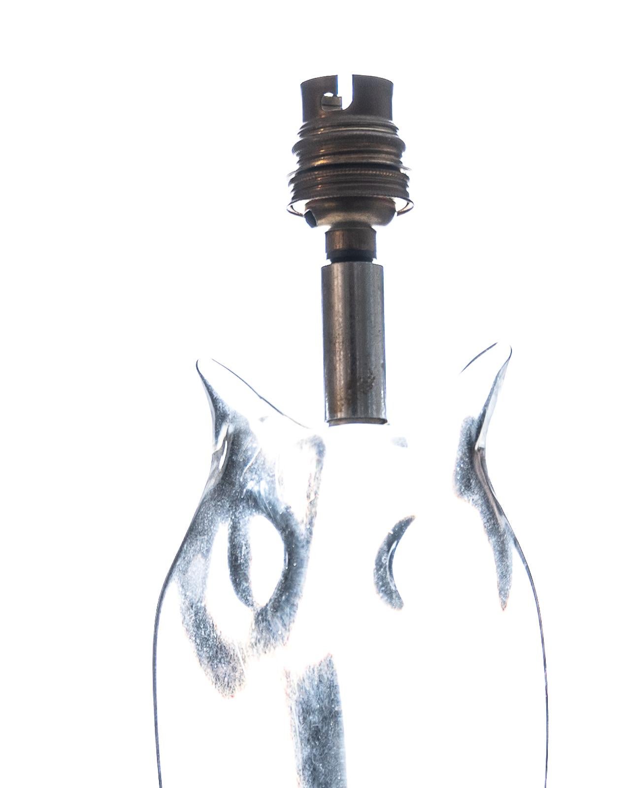 Daum Crystal Table Lamp in the Form of an Owl For Sale 1