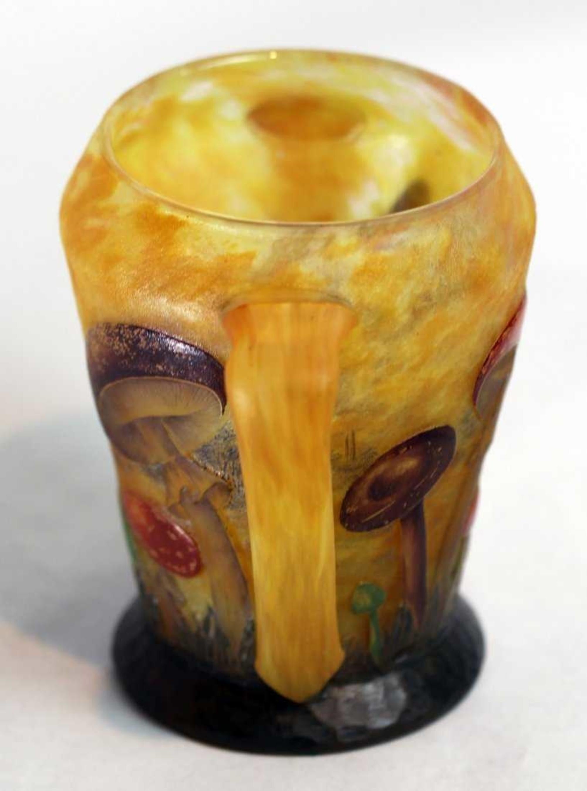 Daum Enameled Mushroom Vase 1