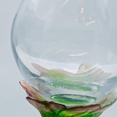 Daum, Exquise Set of Two Carafes Pâte de verre, Lilas Aqua Green Pink, France