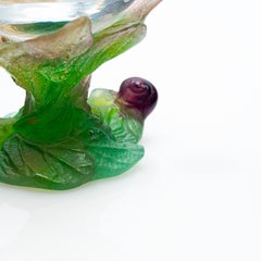 Daum, Exquise Set Pâte de Verre, Lila Aqua Verde Rosa, Francia