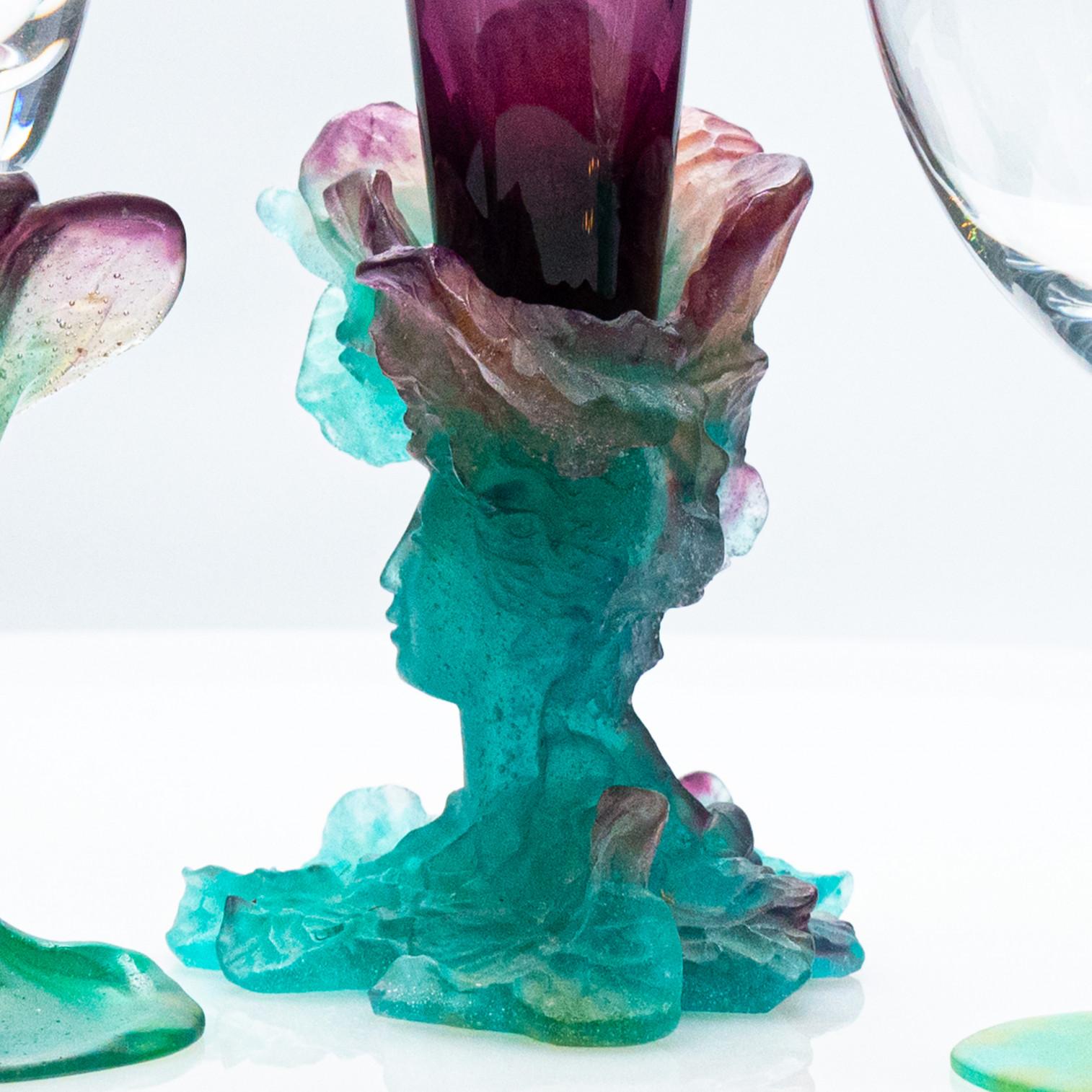 Autre Daum, Exquise Set Pâte de verre, Lilas Aqua Green Pink, France en vente