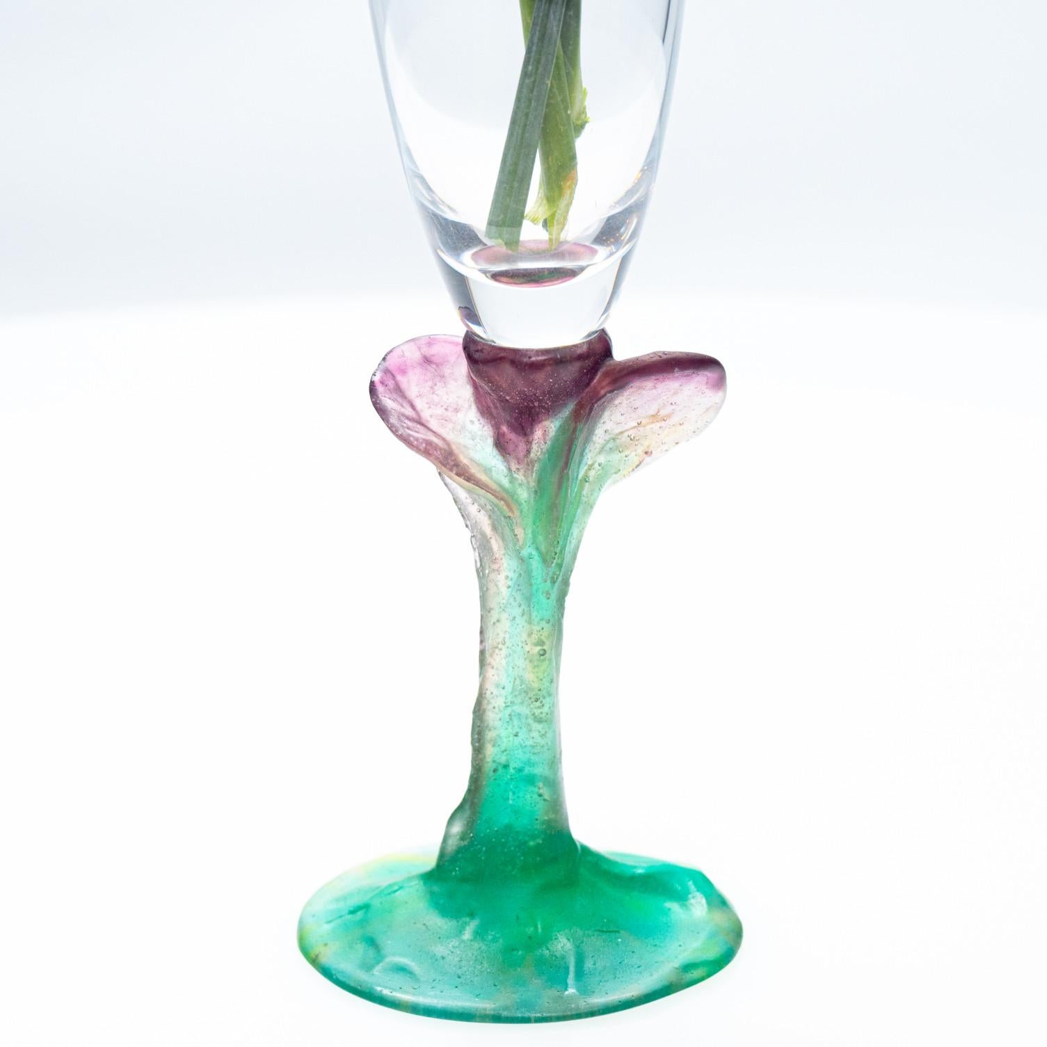 Français Daum, Exquise Set Pâte de verre, Lilas Aqua Green Pink, France en vente