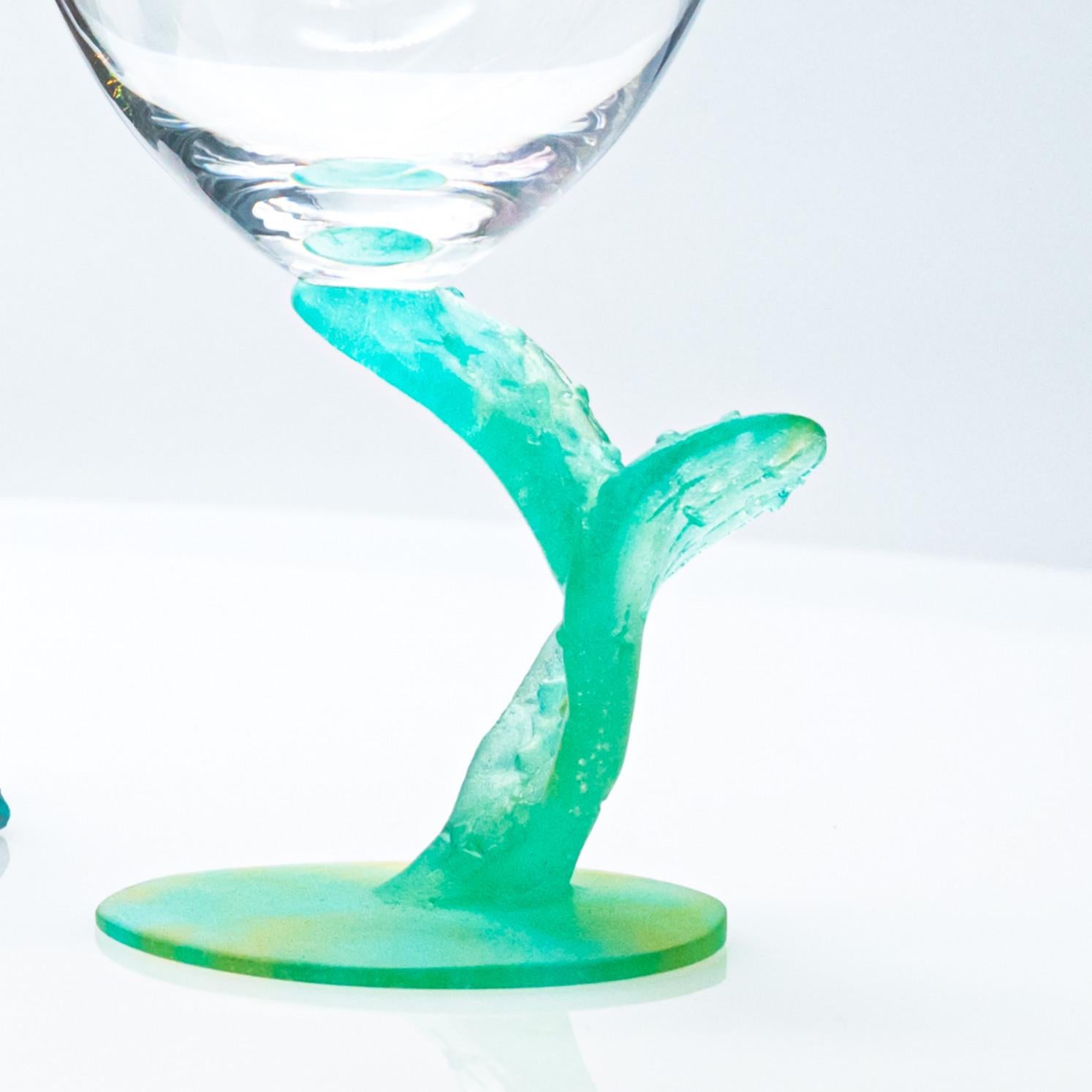 Daum, Exquise Set Pâte de verre, Lilas Aqua Green Pink, France Bon état - En vente à Rijssen, NL