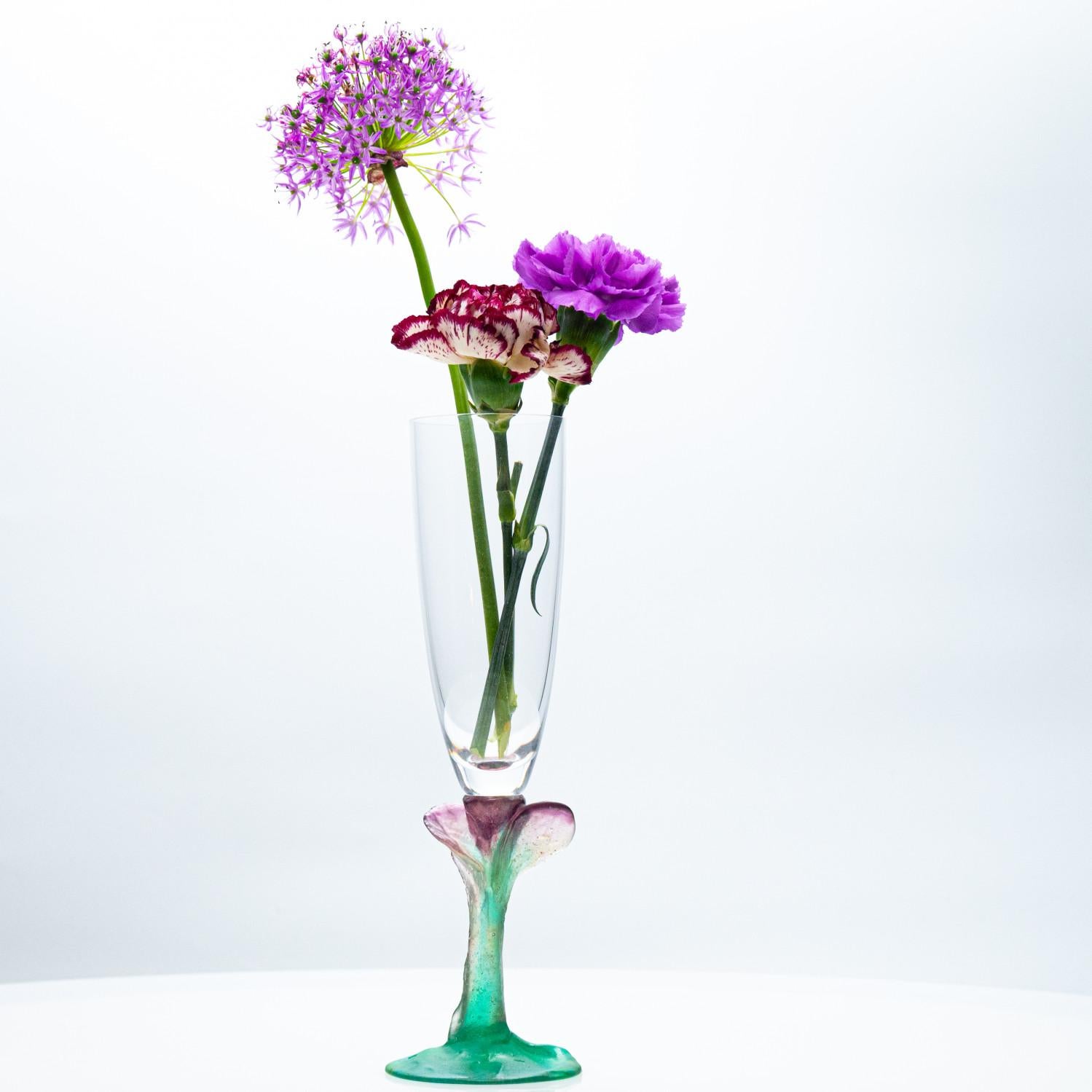 Cristal Daum, Exquise Set Pâte de verre, Lilas Aqua Green Pink, France en vente