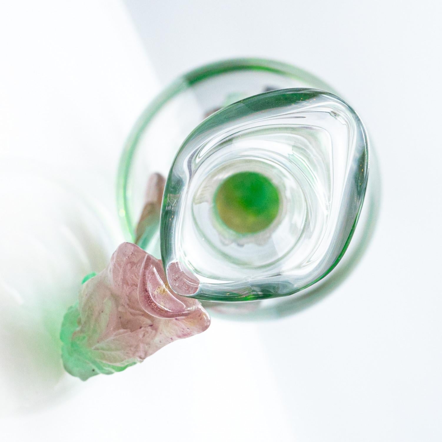 Fin du 20e siècle Daum, Exquise Set Pate de Verre, Lilac Green Pink, France en vente