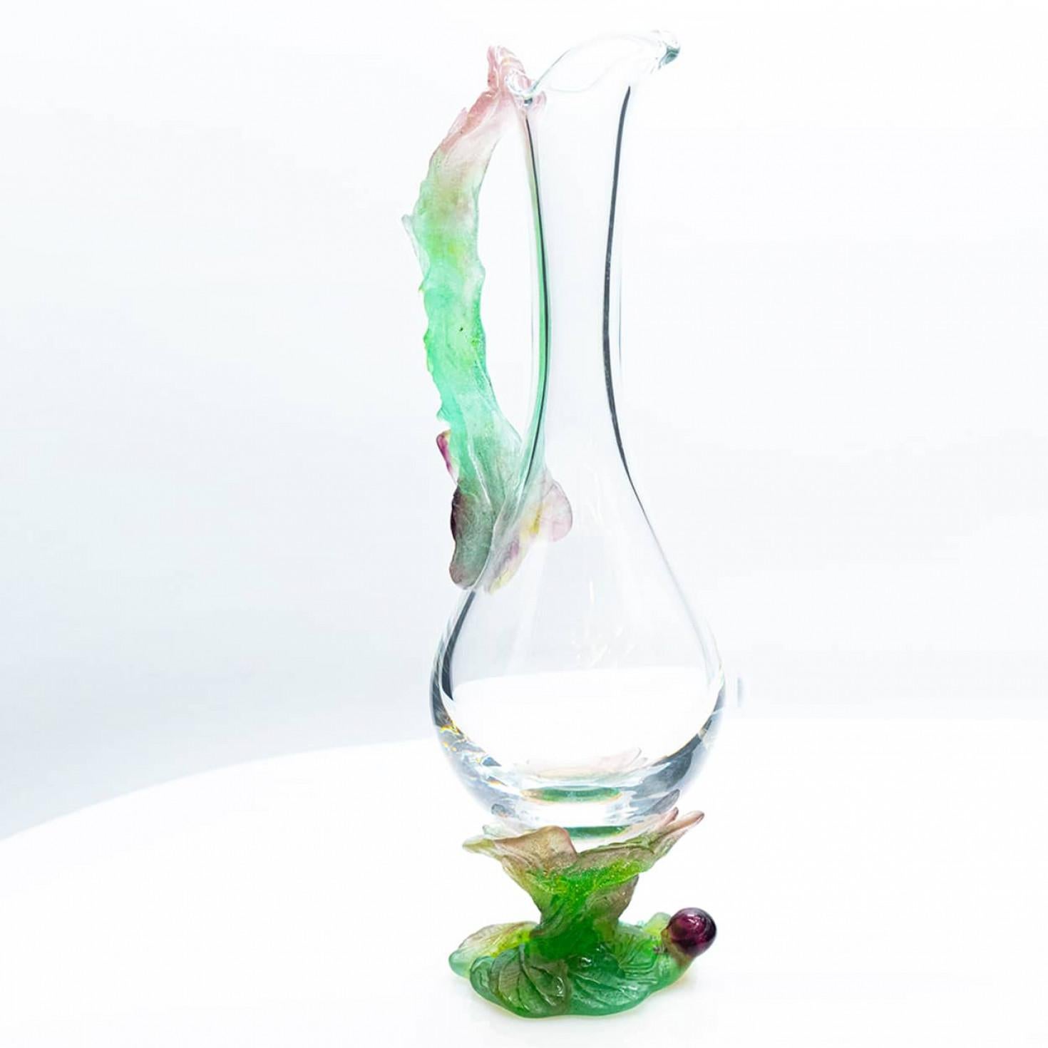 Cristal Daum, Exquise Set Pate de Verre, Lilac Green Pink, France en vente