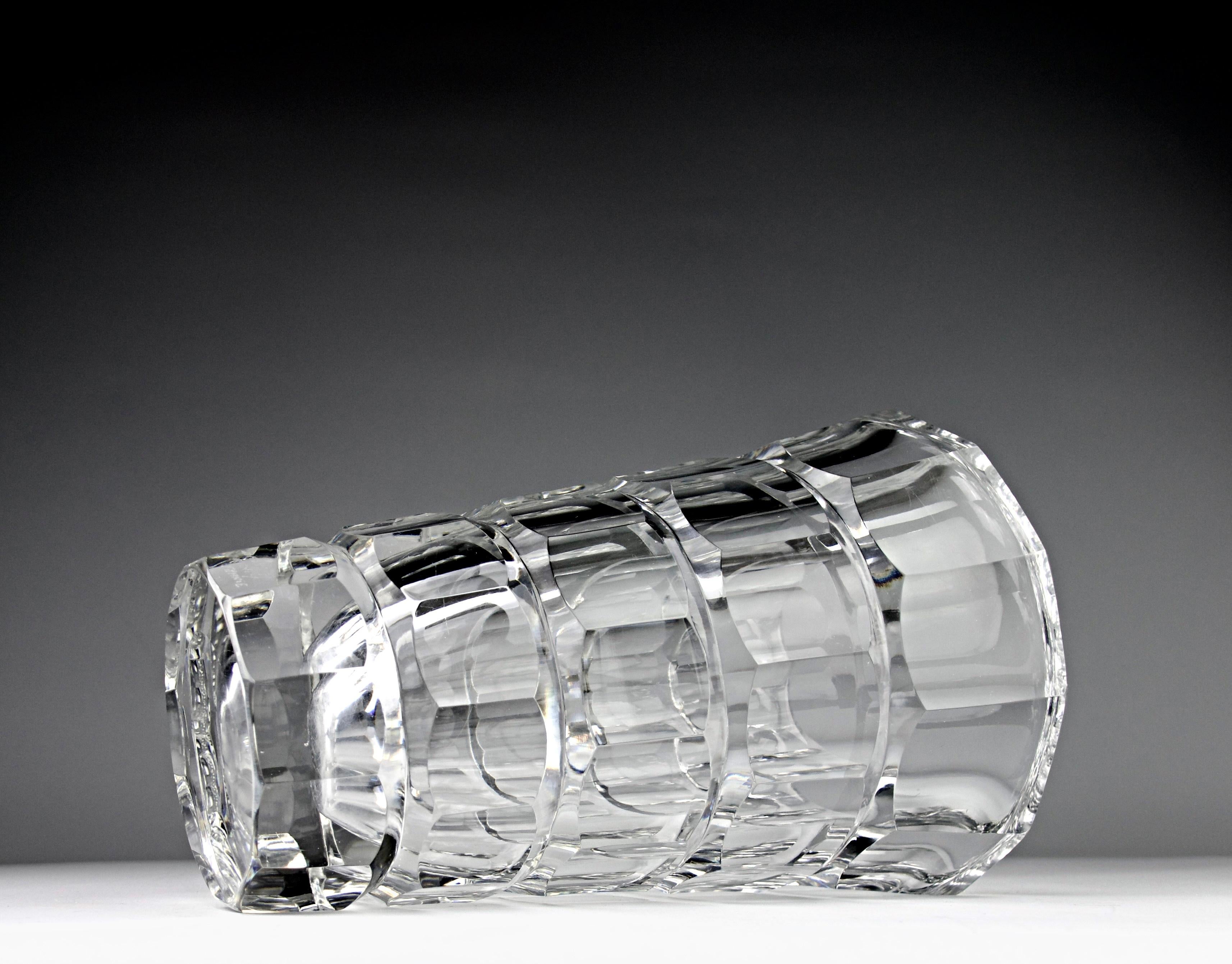Crystal Daum, Faceted Vase, 1960s For Sale