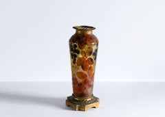 Daum, Feuilles d'autommne, Lamp Base Glass Vase, France, circa 1903