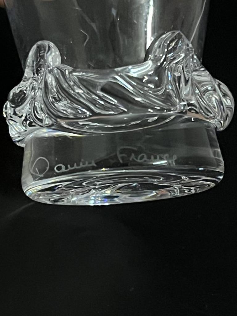 Daum, France. A set of six large vodka glasses. Clear mouth-blown glass. For Sale 1