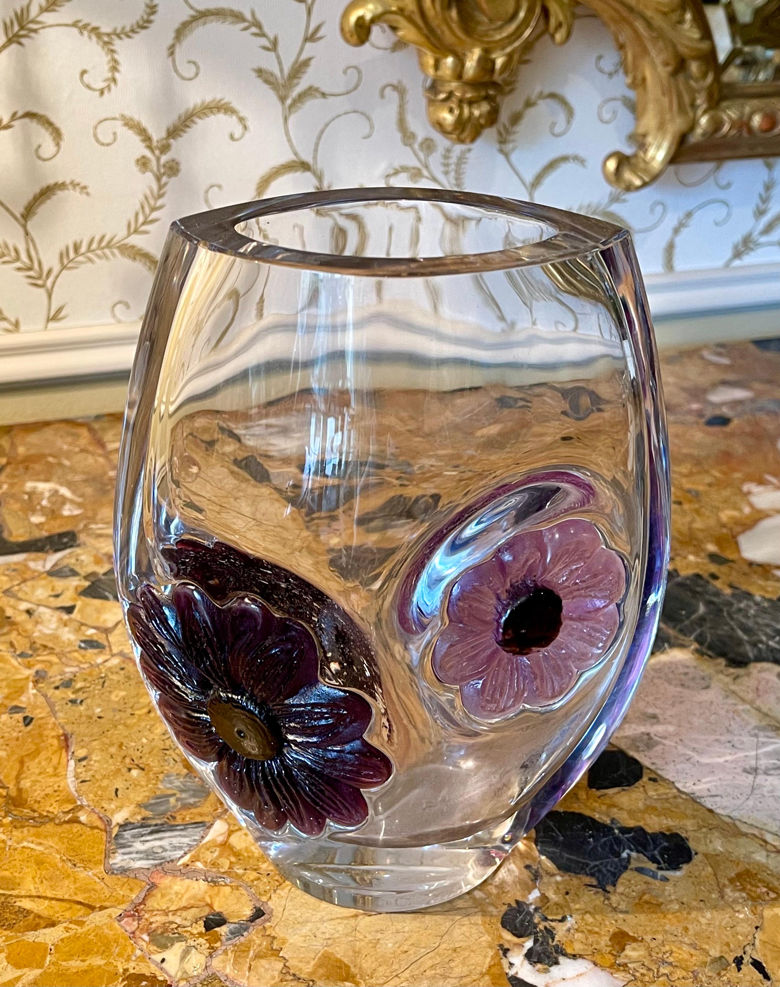 Vaso in cristallo Coppelia firmato 