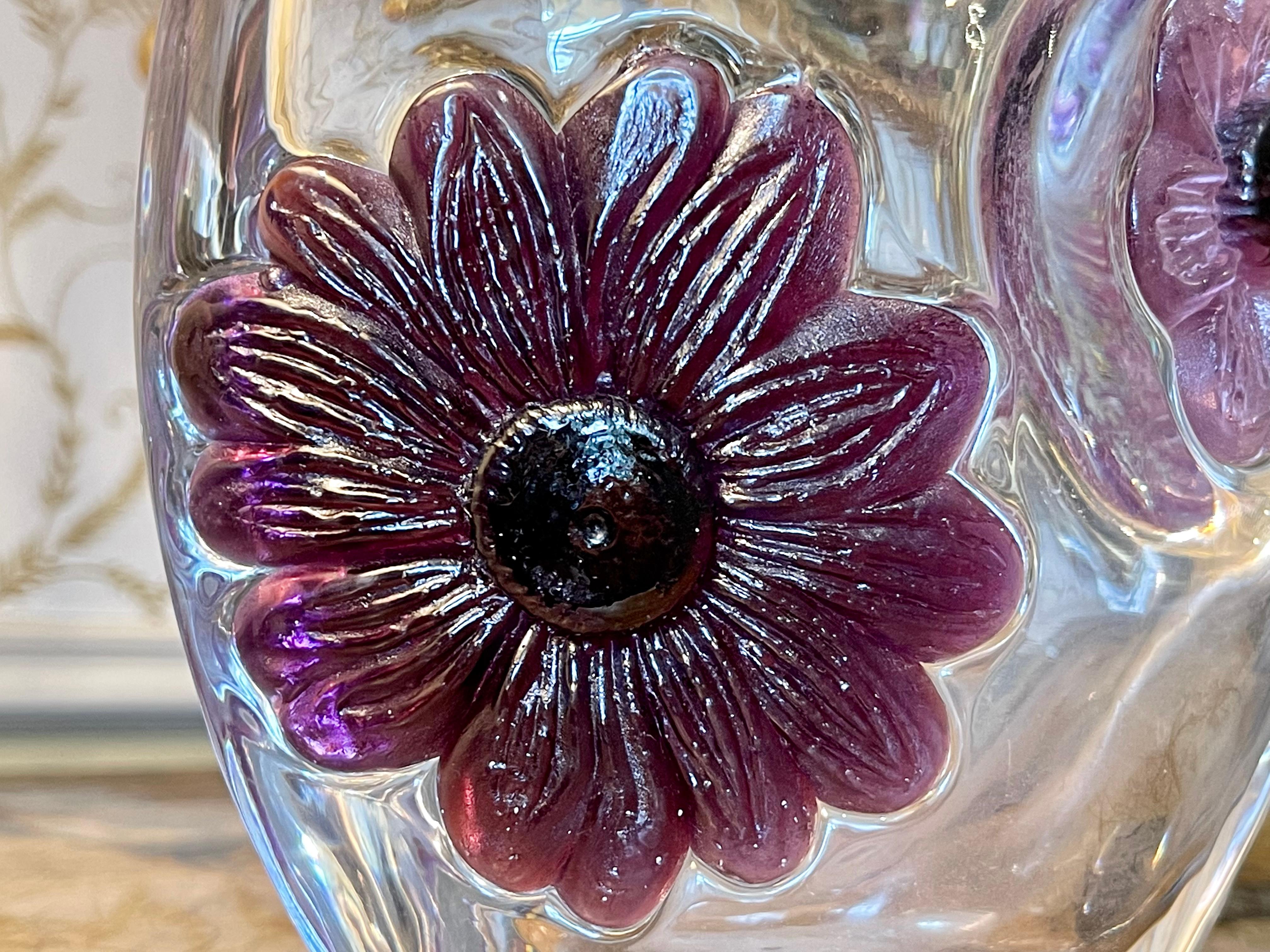 Francese Daum Francia, stile Art Nouveau, Vaso di cristallo Coppelia, XX secolo in vendita