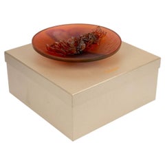 Daum France - Bowl Orchid Flower Fleur d'Orchidée Crystal - New In Box