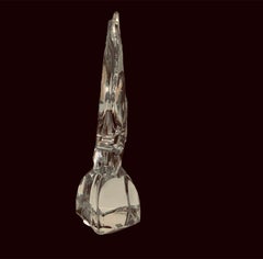Daum, France Clear Crystal Large Angelfish Sculpture with Base