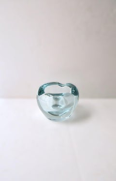 Daum Crystal Bowl Ashtray Light Blue