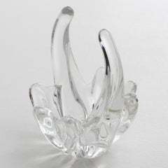 Daum France Crystal Bud Vase, Basket or Vide Poche, circa 1970