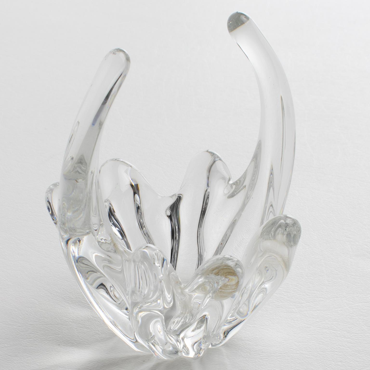 Daum France Kristall Knospenvase, Korb oder Vide Poche (Moderne) im Angebot