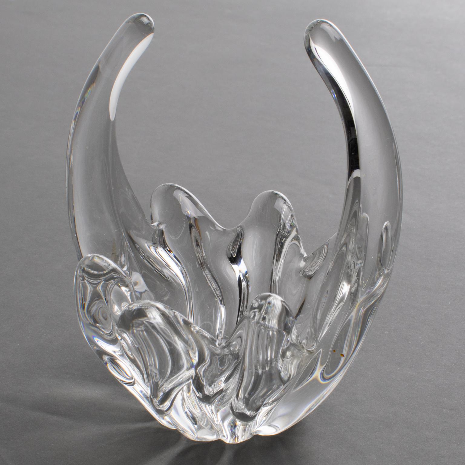 Daum France Kristall Knospenvase, Korb oder Vide Poche (Ende des 20. Jahrhunderts) im Angebot