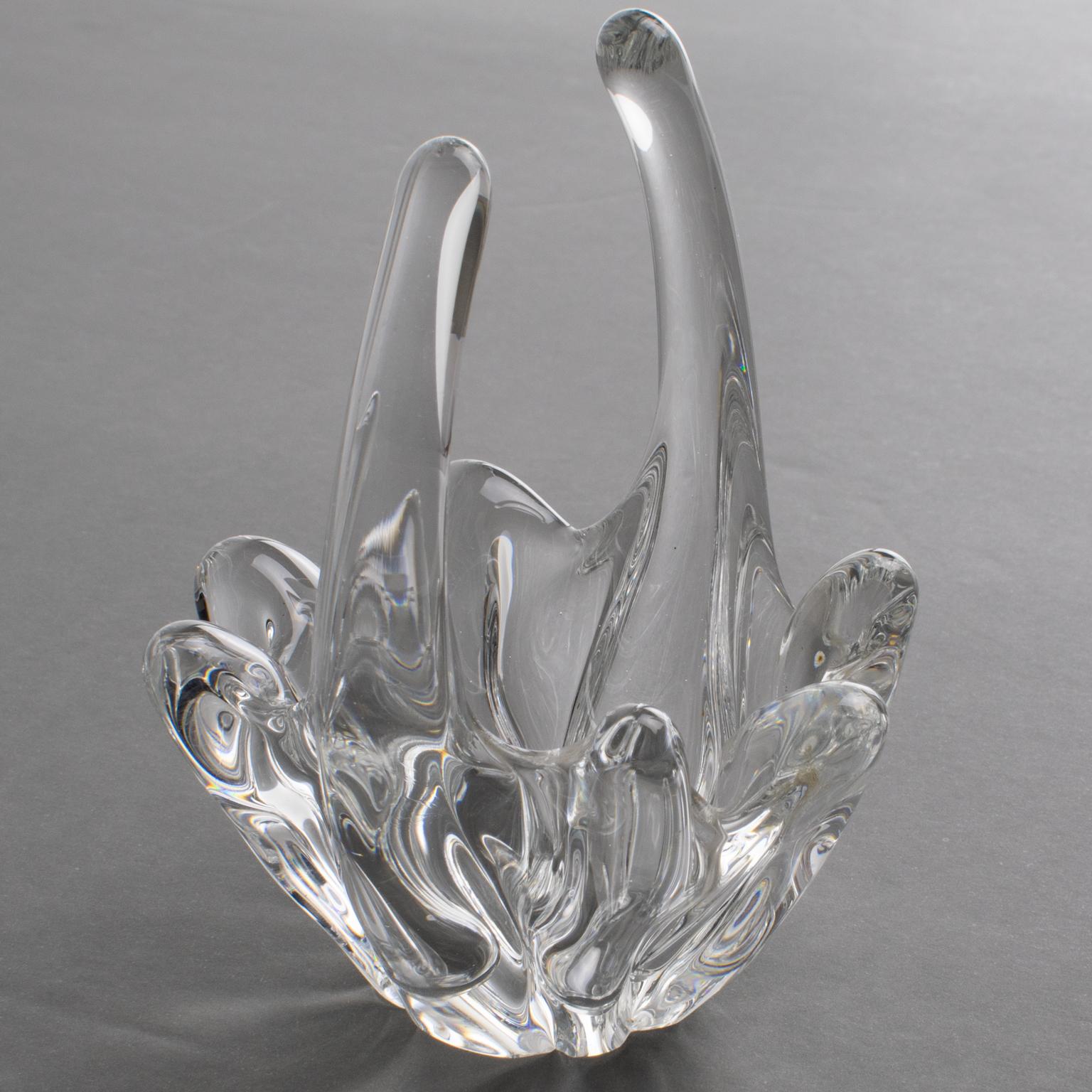 Daum France Kristall Knospenvase, Korb oder Vide Poche im Angebot 1