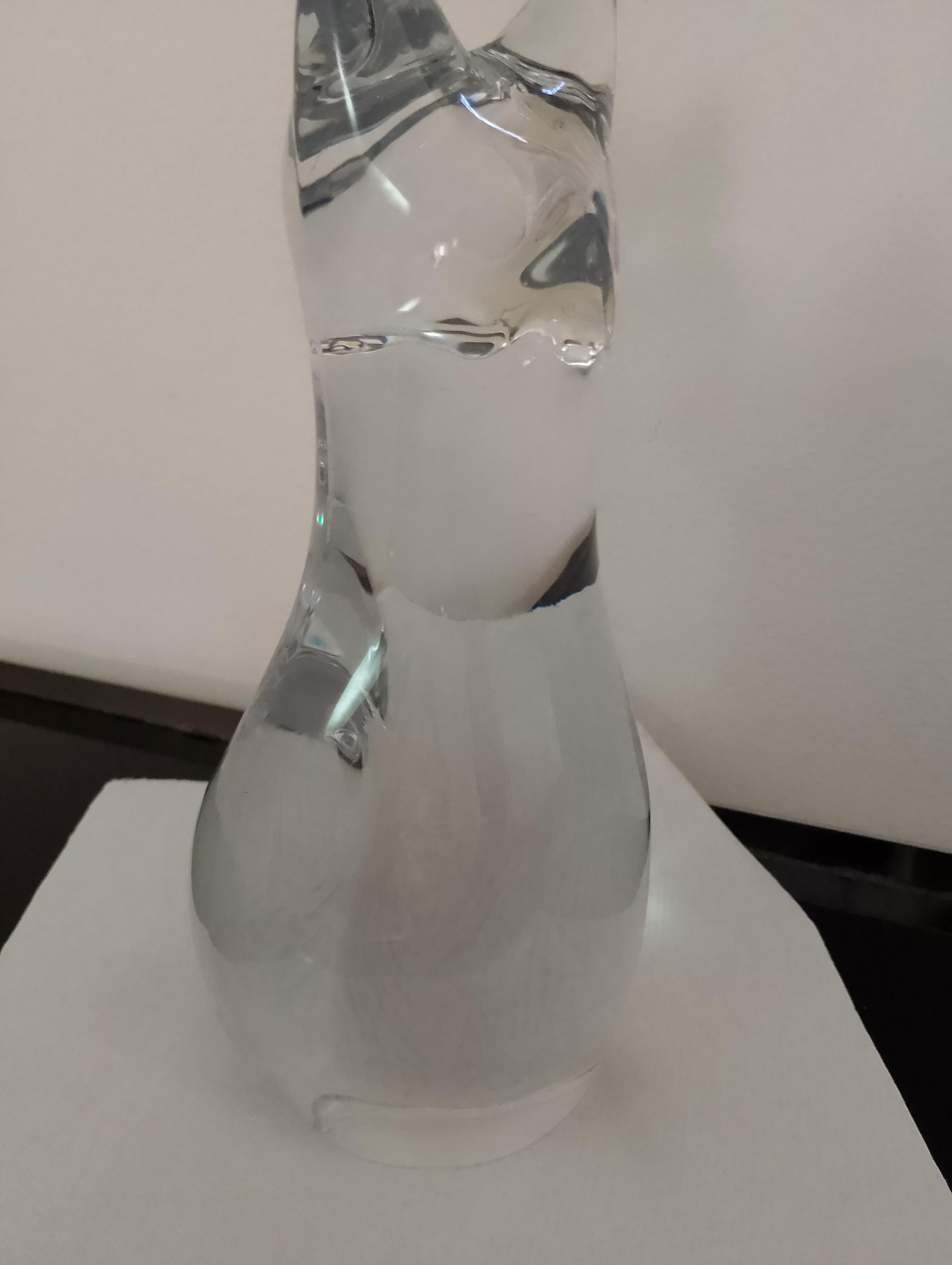 Daum France Kristall Katze Briefbeschwerer oder dekorative Skulptur (Französisch) im Angebot