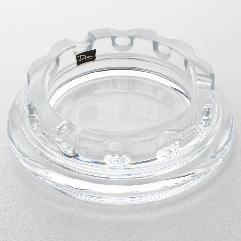 Daum France Crystal Cigar Ashtray Decorative Bowl Catchall, 1970s For