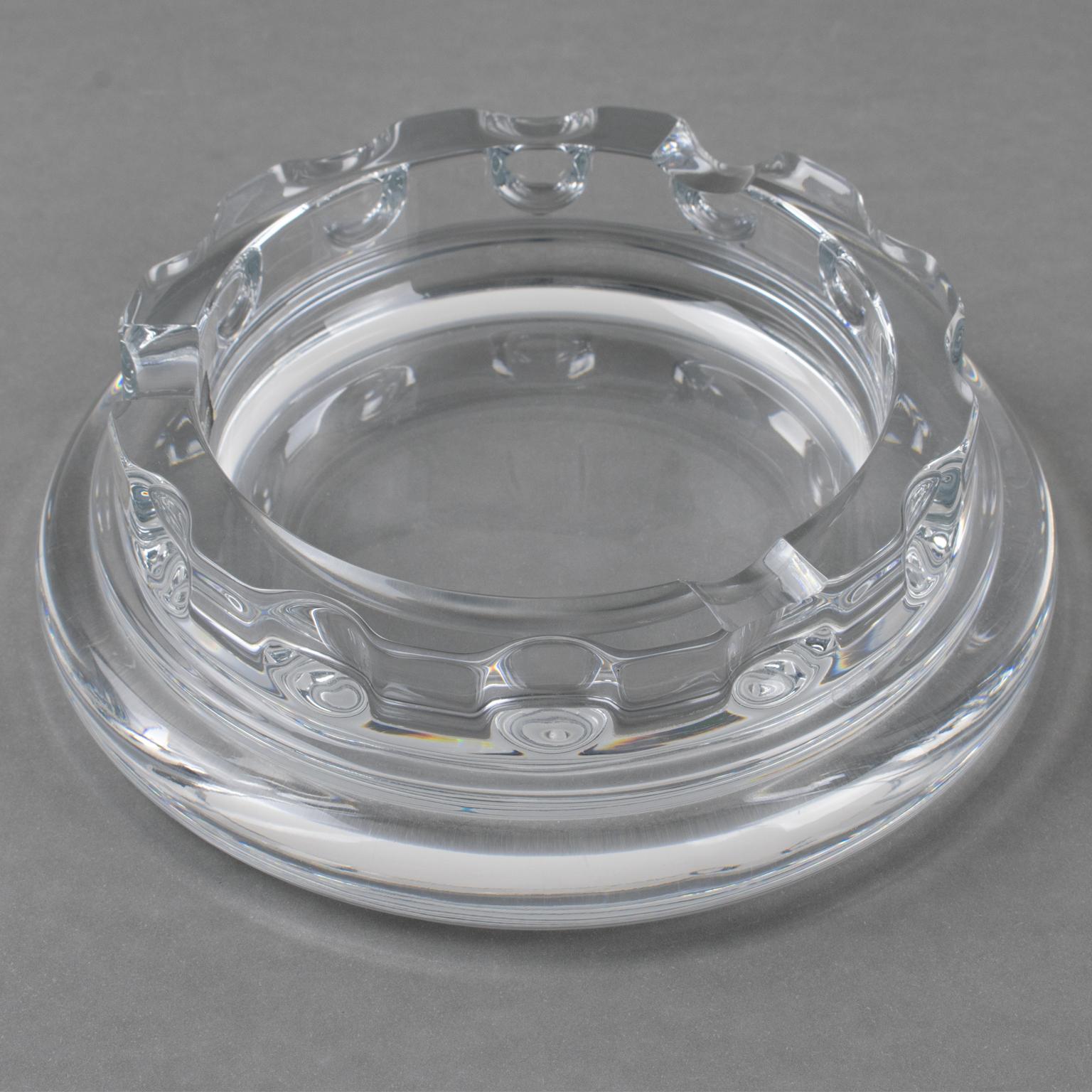 Daum France Crystal Cigar Ashtray Decorative Bowl Vide Poche Catchall, 1970s For Sale 5