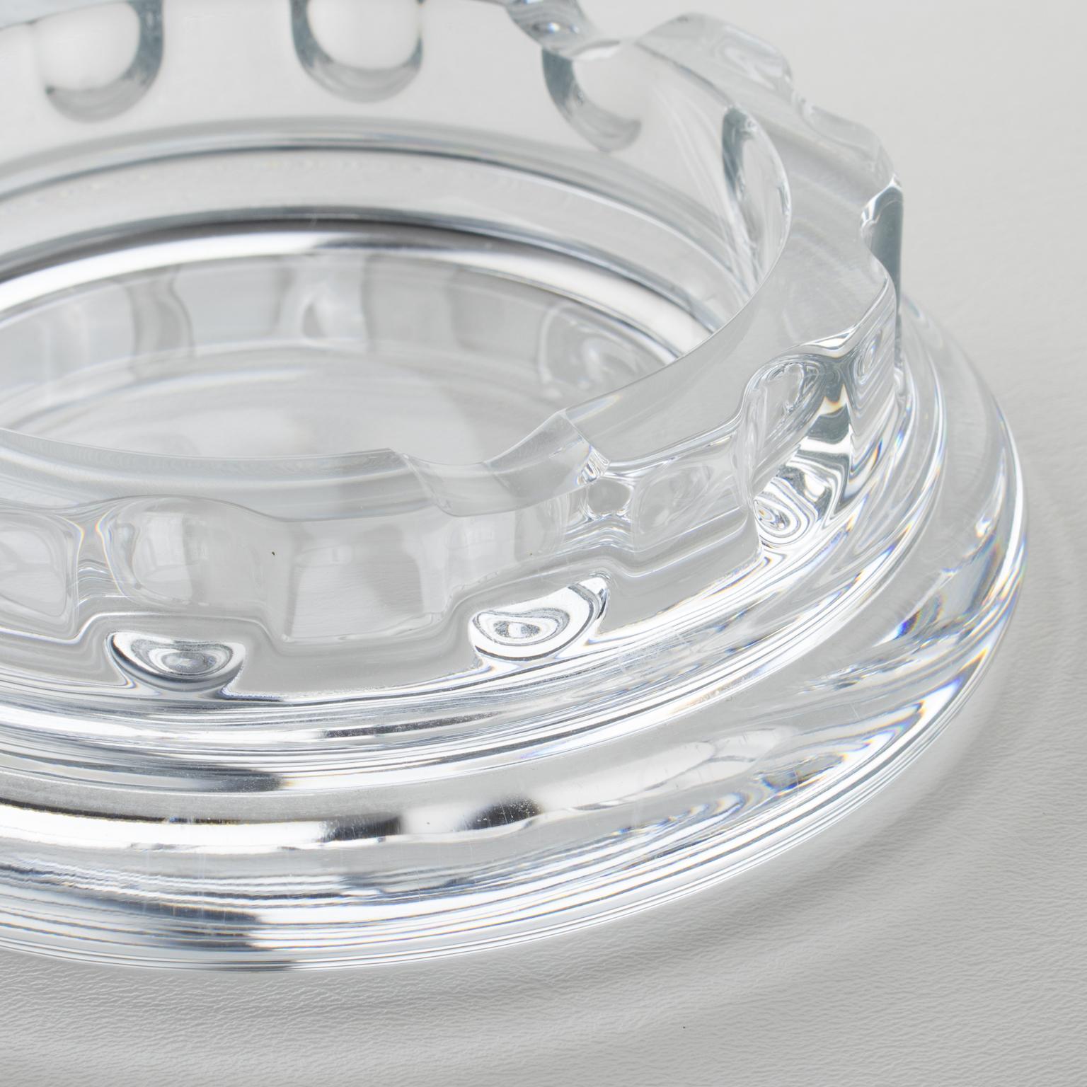 Daum France Crystal Cigar Ashtray Decorative Bowl Vide Poche Catchall, 1970s For Sale 1