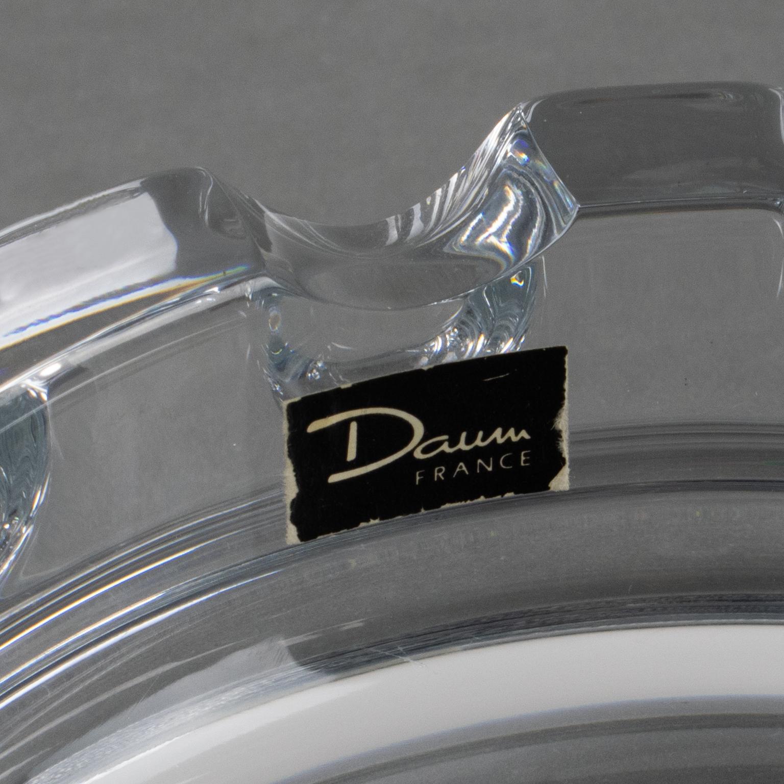 Daum France Crystal Cigar Ashtray Decorative Bowl Vide Poche Catchall, 1970s For Sale 3