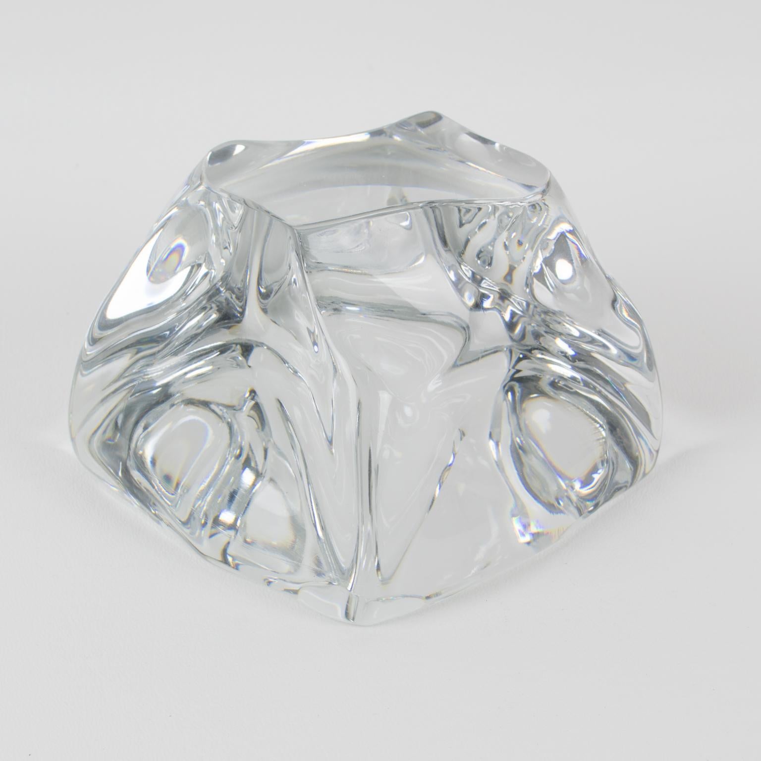 Mid-Century Modern Daum France Crystal Desktop Accessory Paperweight Sculpture, circa 1950 For Sale
