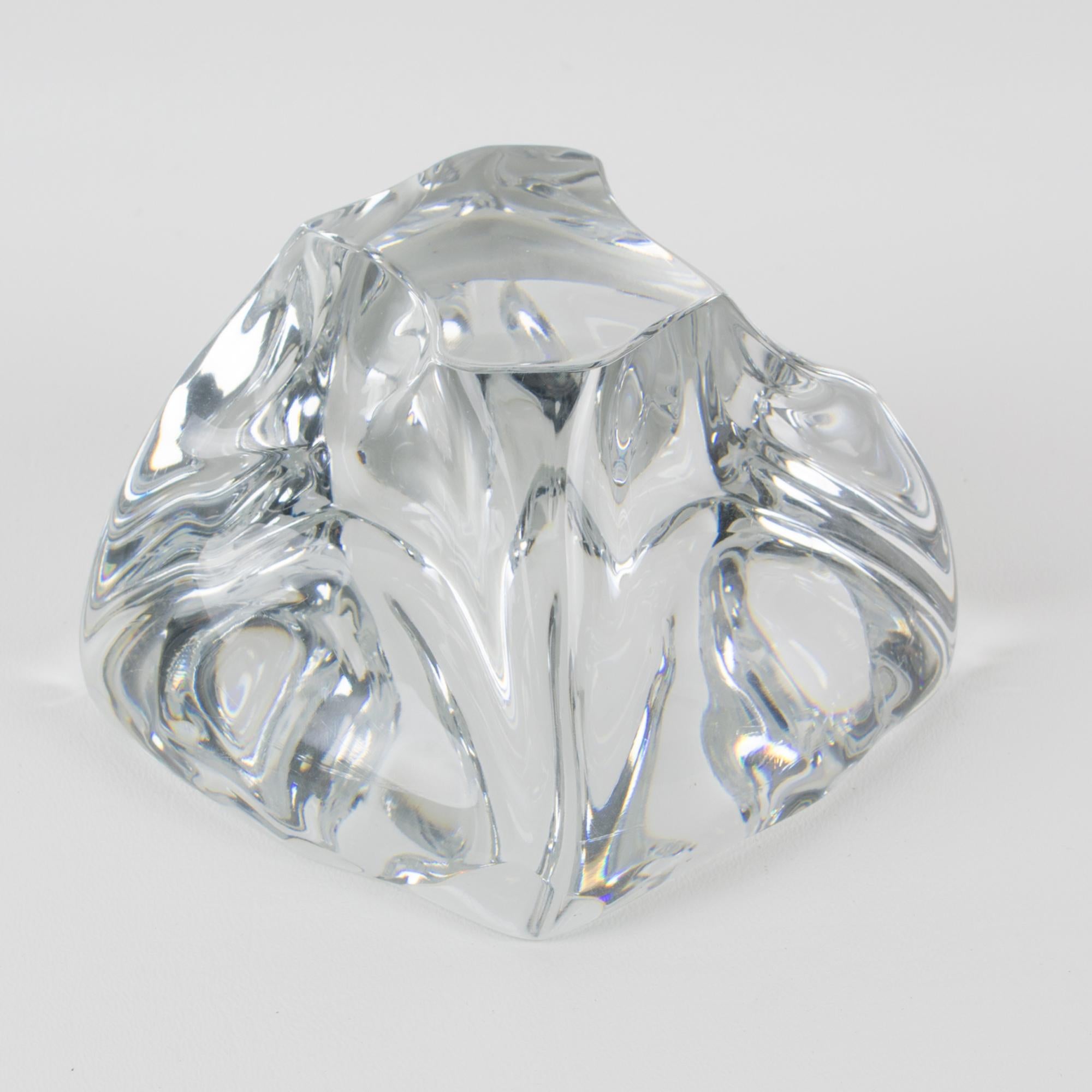 Mid-Century Modern Daum France Crystal Desktop Accessory Paperweight Sculpture, circa 1950 For Sale