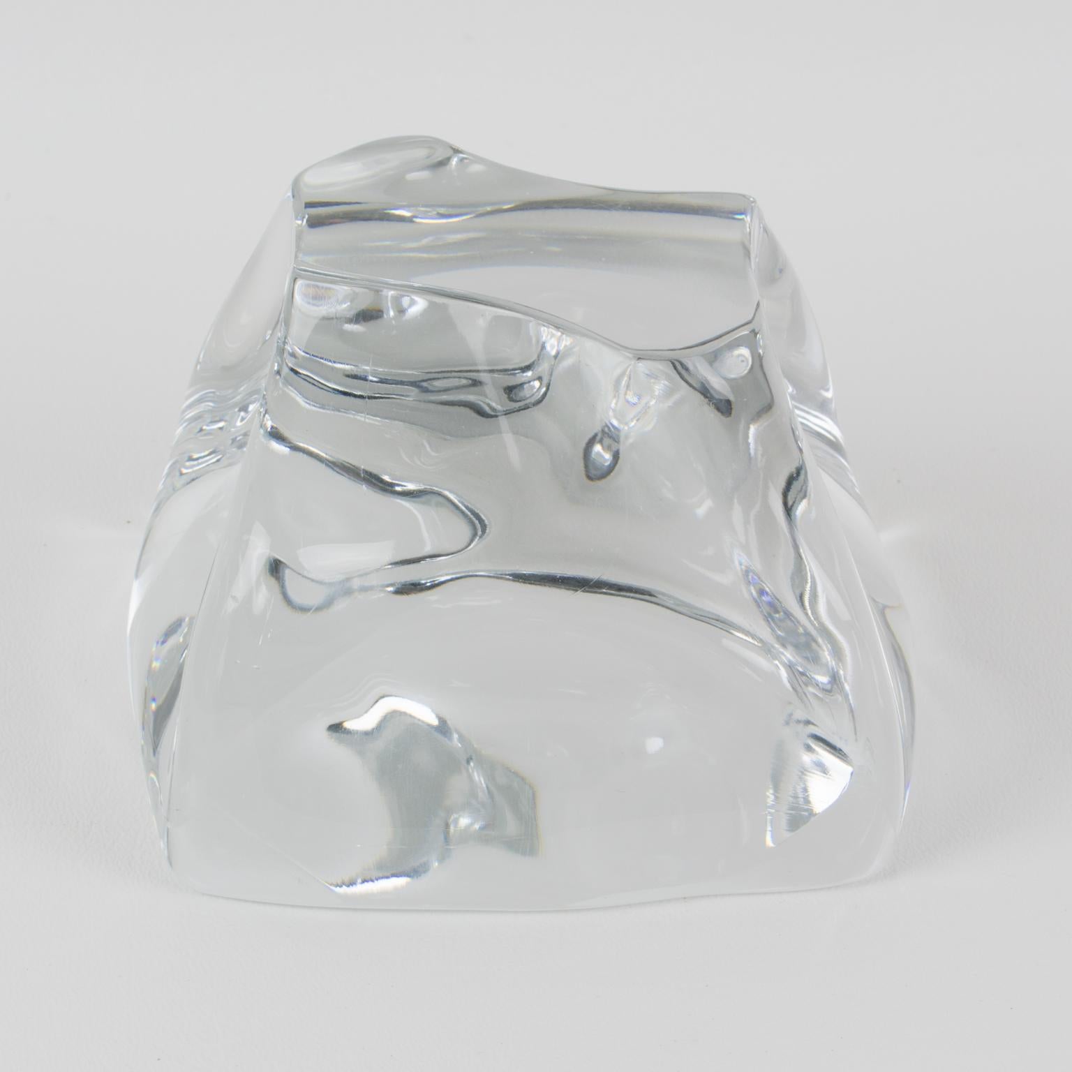 Mid-20th Century Daum France Crystal Desktop Accessory Paperweight Sculpture, circa 1950 For Sale